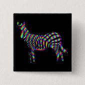 Zebra Rainbow Silhouette Button Abzeichen Button (Vorderseite)