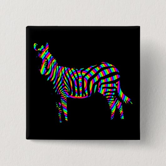 Zebra Rainbow Silhouette Button Abzeichen Button (Vorderseite)