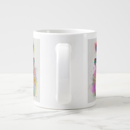 Zebra Rainbow Splash Jumbo-Tasse (Rückseite)