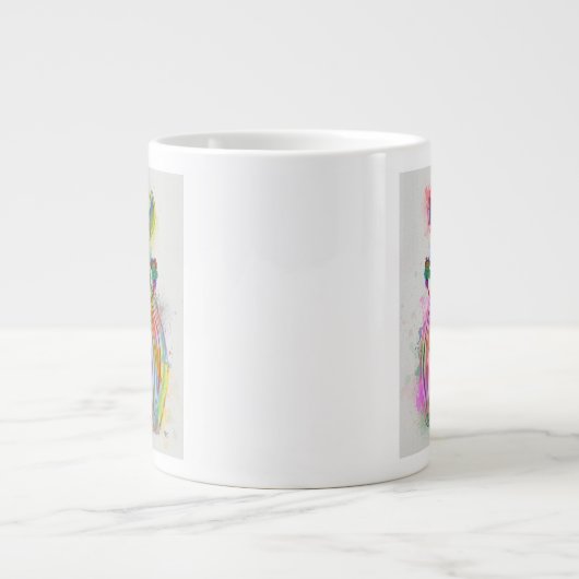 Zebra Rainbow Splash Jumbo-Tasse (Vorderseite)