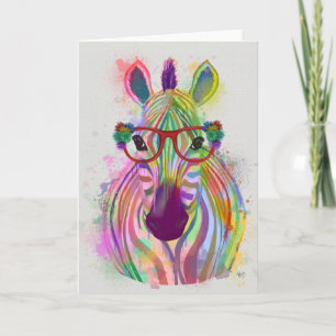 Zebra Rainbow Splash Karte