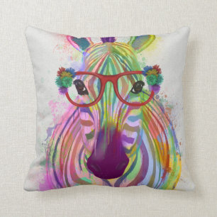 Zebra Rainbow Splash Kissen