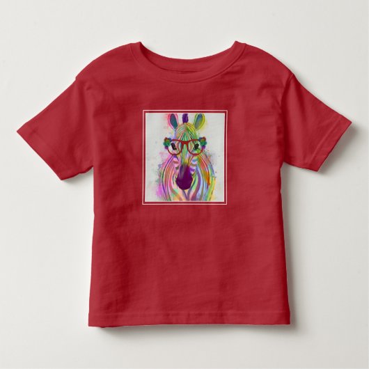 Zebra Rainbow Splash Kleinkind T-shirt (Vorderseite)