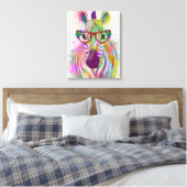 Zebra Rainbow Splash Leinwanddruck (Insitu (Schlafzimmer))