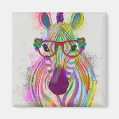 Zebra Rainbow Splash Magnet (Vorne)