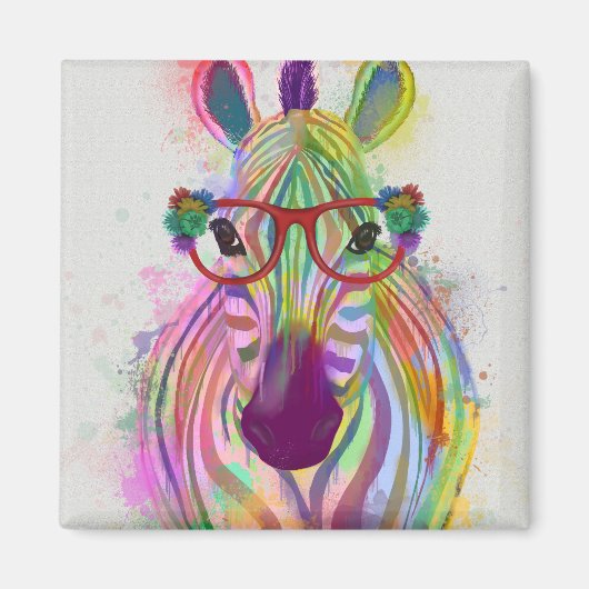 Zebra Rainbow Splash Magnet (Vorne)