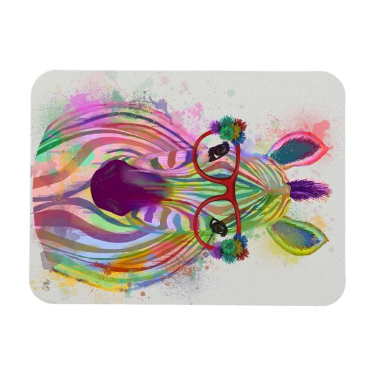 Zebra Rainbow Splash Magnet (Horizontal)