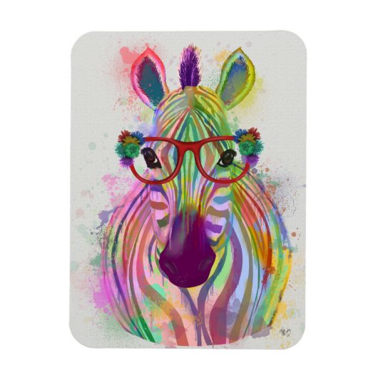 Zebra Rainbow Splash Magnet (Vertikal)