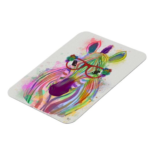 Zebra Rainbow Splash Magnet (Linke Seite)