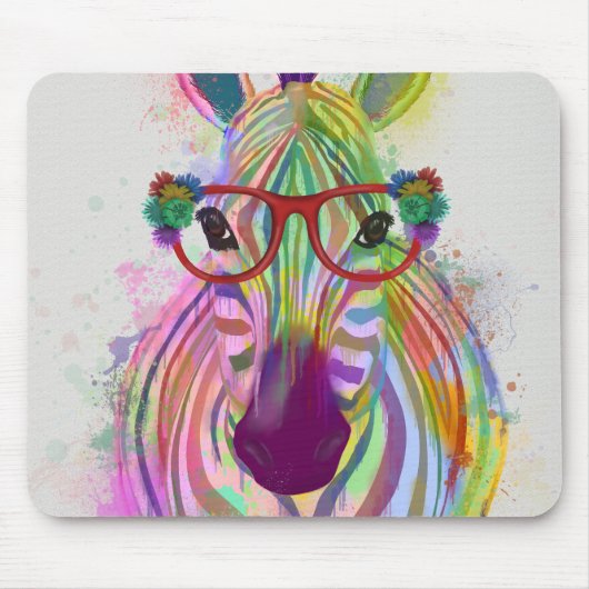 Zebra Rainbow Splash Mousepad (Vorne)