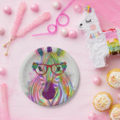 Zebra Rainbow Splash Pappteller (Party)