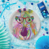 Zebra Rainbow Splash Pappteller (Party)