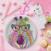 Zebra Rainbow Splash Pappteller (Party)
