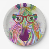 Zebra Rainbow Splash Pappteller (Vorderseite)