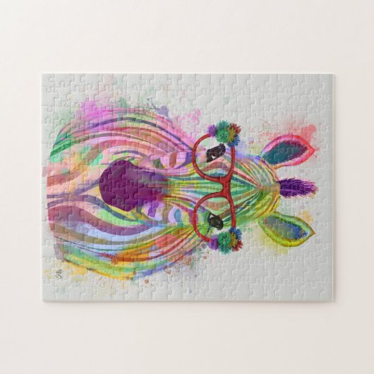 Zebra Rainbow Splash Puzzle (Horizontal)