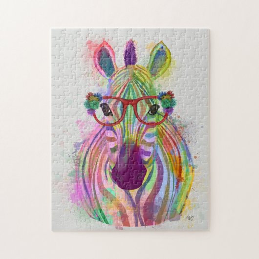 Zebra Rainbow Splash Puzzle (Vertikal)