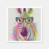 Zebra Rainbow Splash Serviette (Vorderseite)