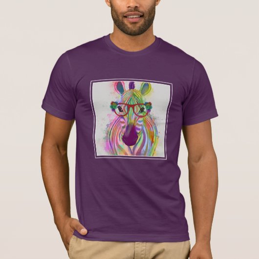 Zebra Rainbow Splash T-Shirt (Vorderseite)
