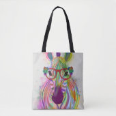 Zebra Rainbow Splash Tasche (Vorderseite)