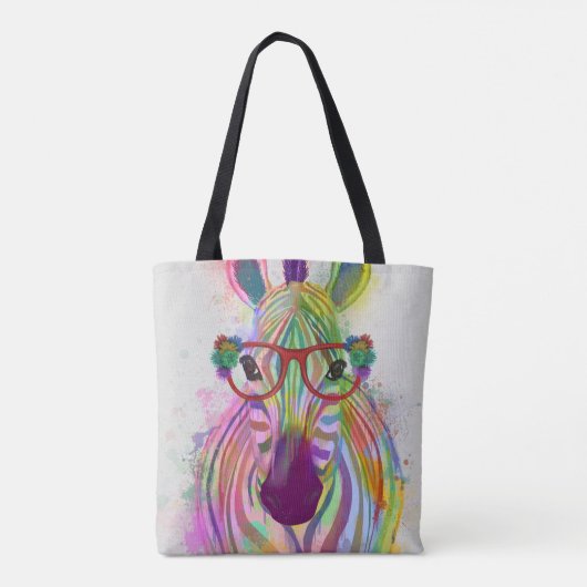 Zebra Rainbow Splash Tasche (Rückseite)