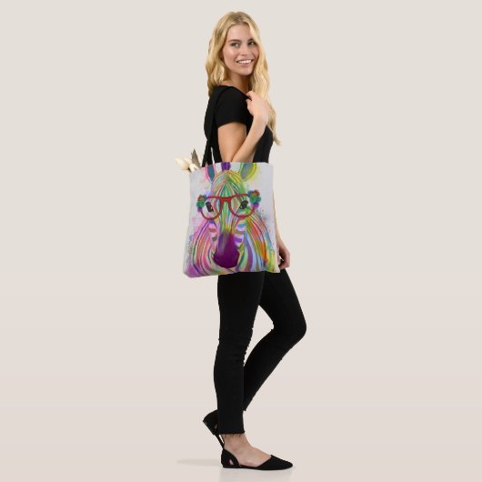 Zebra Rainbow Splash Tasche (Am Model)