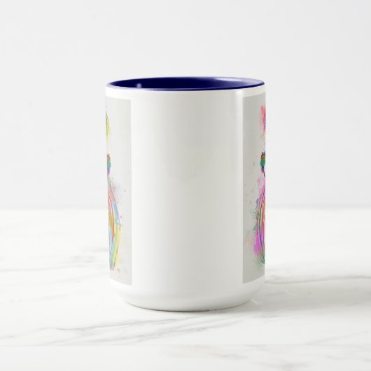 Zebra Rainbow Splash Tasse (Zentrum)