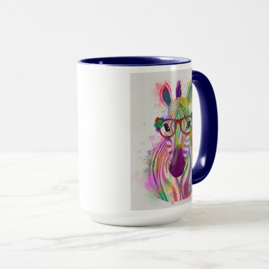 Zebra Rainbow Splash Tasse (VorderseiteRechts)