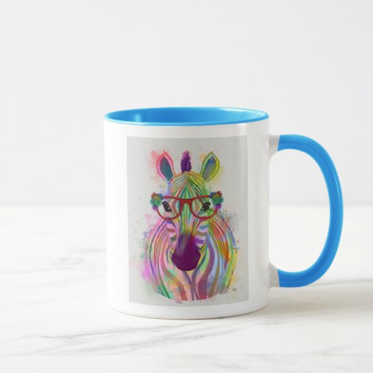Zebra Rainbow Splash Tasse (Rechts)