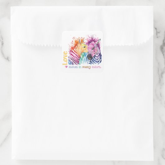 Zebra Rainbow Sticker (Tasche)