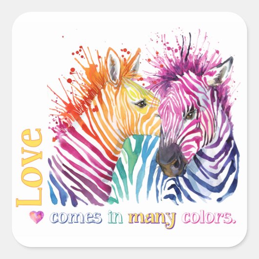 Zebra Rainbow Sticker (Vorderseite)