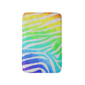 Zebra Rainbow und White Print Badematte (Vorderseite Vertikal)