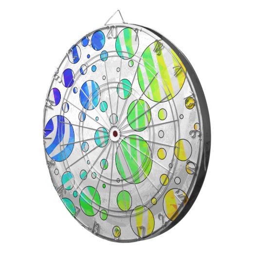 Zebra Rainbow und White Print Dartscheibe (Vorderseite rechts)