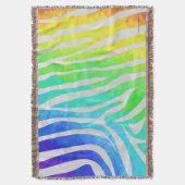 Zebra Rainbow und White Print Decke (Vorderseite Vertikal)