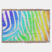 Zebra Rainbow und White Print Decke (Vorderseite)