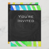 Zebra Rainbow und White Print Einladung (Vorne/Hinten)