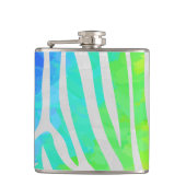 Zebra Rainbow und White Print Flachmann (Vorderseite)