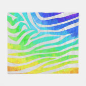 Zebra Rainbow und White Print Fleecedecke (Vorderseite (Horizontal))