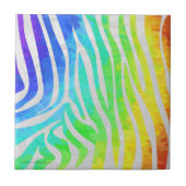 Zebra Rainbow und White Print Fliese (Vorderseite)