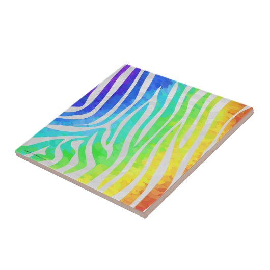 Zebra Rainbow und White Print Fliese (Seite)