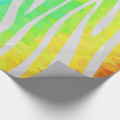 Zebra Rainbow und White Print Geschenkpapier (Ecke)