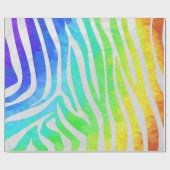 Zebra Rainbow und White Print Geschenkpapier (Flach)