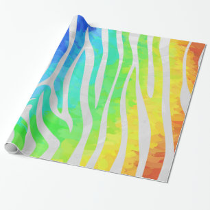 Zebra Rainbow und White Print Geschenkpapier