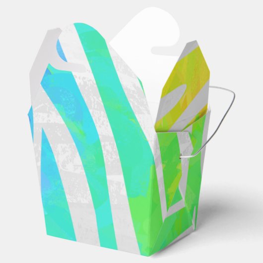 Zebra Rainbow und White Print Geschenkschachtel (Geöffnet)