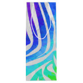 Zebra Rainbow und White Print Geschenktüte Für Weinflaschen (Rückseite)