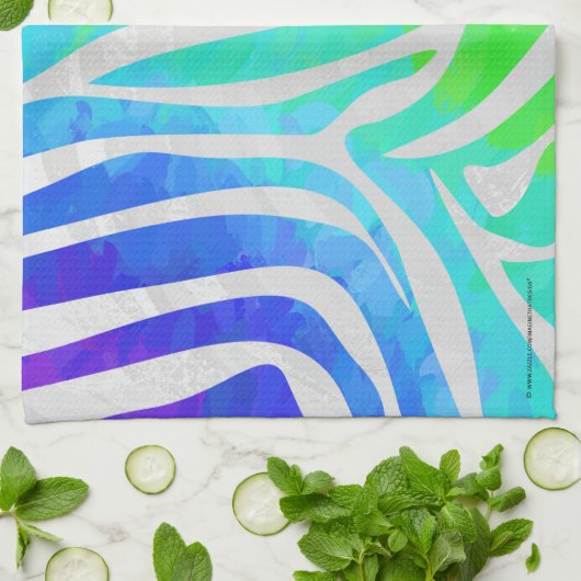 Zebra Rainbow und White Print Geschirrtuch (Gefaltet)