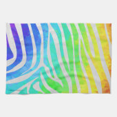 Zebra Rainbow und White Print Geschirrtuch (Horizontal)