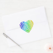 Zebra Rainbow und White Print Herz-Aufkleber (Umschlag)