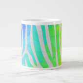 Zebra Rainbow und White Print Jumbo-Tasse (Vorderseite)