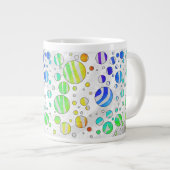 Zebra Rainbow und White Print Jumbo-Tasse (Vorderseite Rechts)