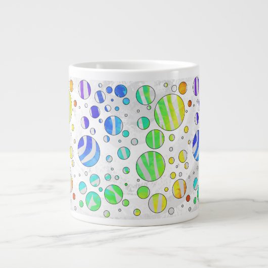 Zebra Rainbow und White Print Jumbo-Tasse (Vorderseite)